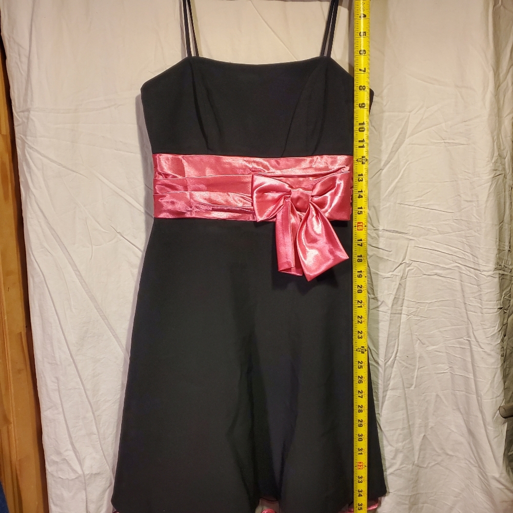 Steppin' Out Black and Pink Midi Sundress